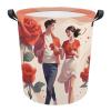 LFDSEPYM Laundry Hamper Large Laundry Basket Round Laundry Hampers with Handles Valentine's Day Stroll Dirty Clothes Hamper Storage Basket for Family Bedroom Decoration view 1