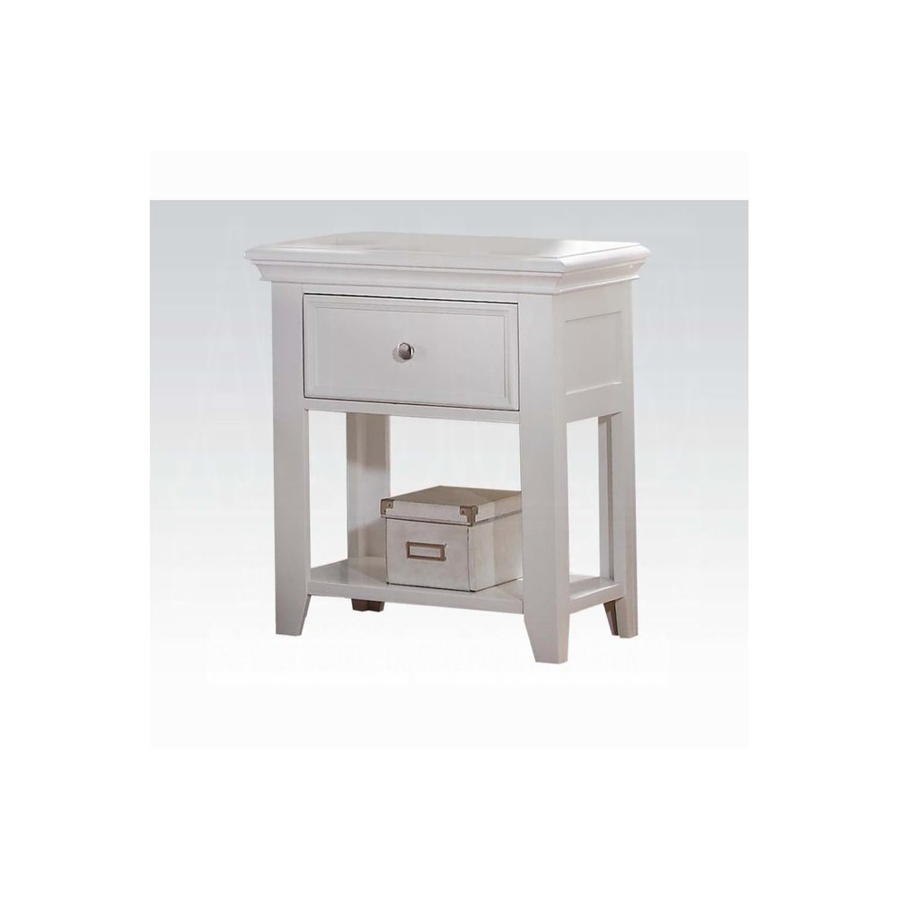 HomeStock Victorian Elegance Nightstand, White