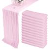 12 Pack 13Ft Cheesecloth Table Runner 35x157 Inch Boho Gauze Table Runner Cheese Cloth Long Rustic Table Runners for Wedding Bridal Shower Birthday Party Table Decor (Pink Purple) view 1