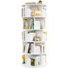 Aheaplus Rotating Bookshelf, 360 Display Wood Spinning Bookshelf Tower, 5 Tier Floor Standing Bookcase Storage Rack, Revolving Bookcase Corner Bookshelfs for Small Space, Bedroom, Study Room, White view 1
