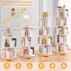 Aheaplus Rotating Bookshelf, 360 Display Wood Spinning Bookshelf Tower, 5 Tier Floor Standing Bookcase Storage Rack, Revolving Bookcase Corner Bookshelfs for Small Space, Bedroom, Study Room, White view 4