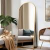 NicBex Arched Full Length Mirror, 64"x24" Aluminum Alloy Frame Full Body Mirror with Stand, Gold - Free Standing, Leaning Against Wall or Wall-Mounted, for Bedroom Living Room Dressing Room view 3