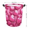 Laundry Hamper Large Laundry Basket Round Laundry Hampers with Handles Hearts Dirty Clothes Hamper Storage Basket for Family Bedroom Decoration view 2