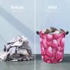 Laundry Hamper Large Laundry Basket Round Laundry Hampers with Handles Hearts Dirty Clothes Hamper Storage Basket for Family Bedroom Decoration view 4
