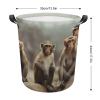 LFDSEPYM Laundry Hamper Large Laundry Basket Round Laundry Hampers with Handles Sitting Monkey Dirty Clothes Hamper Storage Basket for Family Bedroom Decoration view 2