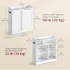 VASAGLE Narrow Storage Cabinet, Slim Floor Cabinet with Sliding Doors, Toilet Paper Holder and Brush Compartment, for Bathroom and Living Room, 7.9 x 23.6 x 31.5 Inches, Cloud White UBBC752W01 view 3