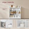 VASAGLE Narrow Storage Cabinet, Slim Floor Cabinet with Sliding Doors, Toilet Paper Holder and Brush Compartment, for Bathroom and Living Room, 7.9 x 23.6 x 31.5 Inches, Cloud White UBBC752W01 view 4