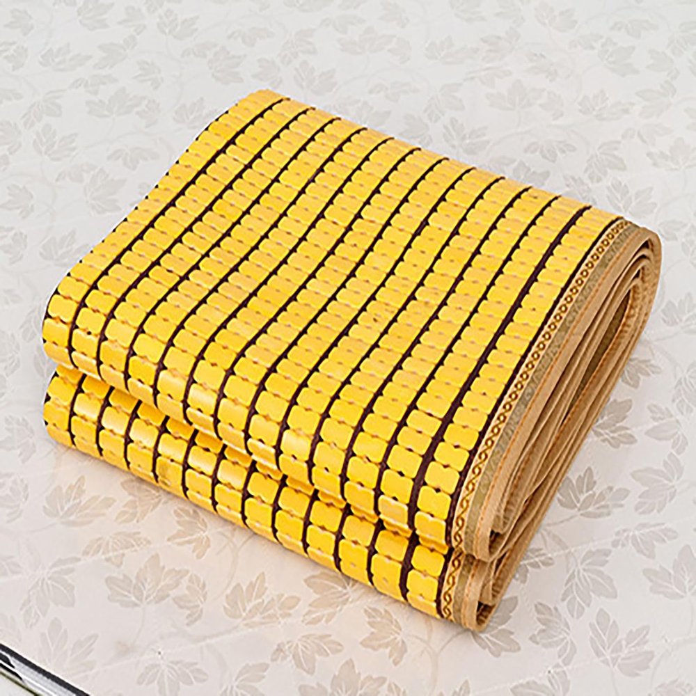 Smooth Mahjong Bamboo Mat, Cooling Topper Pad Breathable Mahjong Mat, Folding Mattress Bamboo, Summer Cooling Sleeping mat, Summer Bed mat, Single/Twin/Full/Queen/King Size Folding Sleeping Mat (Colo