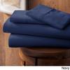 800TC 100% Egyptian Cotton Bed Sheet, 4-Pc Short King Navy Blue Solid Sheet Set Single Ply Long Staple Egyptian Cotton, Sateen Weave, Fits Mattress Upto 12" Deep Pocket view 2