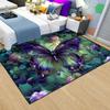 Butterfly Rug - Purple Butterfly Rugs for Girls Bedroom Purple Floral Rugs for Living Room Green Floral Carpet Floor Mats Indoor Outdoor Mat, 5x7 Feet view 4