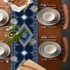 Native American Southwest Table Runner 90 Inches Long for Dining Table, Cotton Linen Farmhouse Washable Coffee Table Runners Dresser Scarf for Kitchen Party Holiday Western Boho Tribe Navy Blue view 2