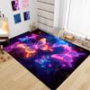 WJLBKGU Butterfly Rugs for Girls Bedroom - Purple Butterfly Rug for Girls Room Decor for Living Room Dining Room Sofa Floor Mat, Black, 4x5 Feet view 2