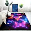 WJLBKGU Butterfly Rugs for Girls Bedroom - Purple Butterfly Rug for Girls Room Decor for Living Room Dining Room Sofa Floor Mat, Black, 4x5 Feet view 3