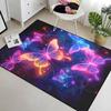 WJLBKGU Butterfly Rugs for Girls Bedroom - Purple Butterfly Rug for Girls Room Decor for Living Room Dining Room Sofa Floor Mat, Black, 4x5 Feet view 4