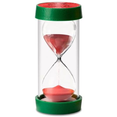 WEILIG Hourglass Fruit Hourglass Glass Transparent 5/10/15/30/45/60 Minute Timer Hourglasses Ornament Home Decoration Living Room hourglasses (Color : Red, Size : 30min)