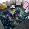 Butterfly Rug - Purple Butterfly Rugs for Girls Bedroom Purple Floral Rugs for Living Room Green Floral Carpet Floor Mats Indoor Outdoor Mat, 2.5x4 Feet view 1