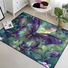 Butterfly Rug - Purple Butterfly Rugs for Girls Bedroom Purple Floral Rugs for Living Room Green Floral Carpet Floor Mats Indoor Outdoor Mat, 2.5x4 Feet view 2