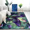 Butterfly Rug - Purple Butterfly Rugs for Girls Bedroom Purple Floral Rugs for Living Room Green Floral Carpet Floor Mats Indoor Outdoor Mat, 2.5x4 Feet view 3
