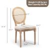 SoarTalent Rattan Back Upholstered Dining Chairs Set of 2 French Country Oval Kitchen Side Chairs with Wood Legs for Dining Room, Kitchen, Restaurant(Beige-Rattan) view 2
