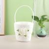 RTYUSWL Wedding Flower Girl Basket and Ring Bearer Pillow Set Romantic Flowers Lace Wedding Basket and Rings Pillow Satin Lace Pearl Collection Flower Basket Set for Wedding Party(White) view 4