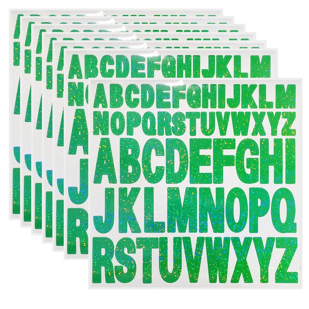 Starboling Letter Stickers,2 Inch+1 Inch Green Alphabet Sticker,Self Adhesive Vinyl for Crafts Outdoor Sign Wall Mailbox Windows Doors Car posterboard