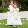 Flower Girl Baskets, Wedding Flower Girl Baskets, Ivory Flower Girl Basket, Flower Girl Baskets with Cute Pearl Handle Bowknot Satin Flower Baskets for Wedding Ceremony(#1) view 3