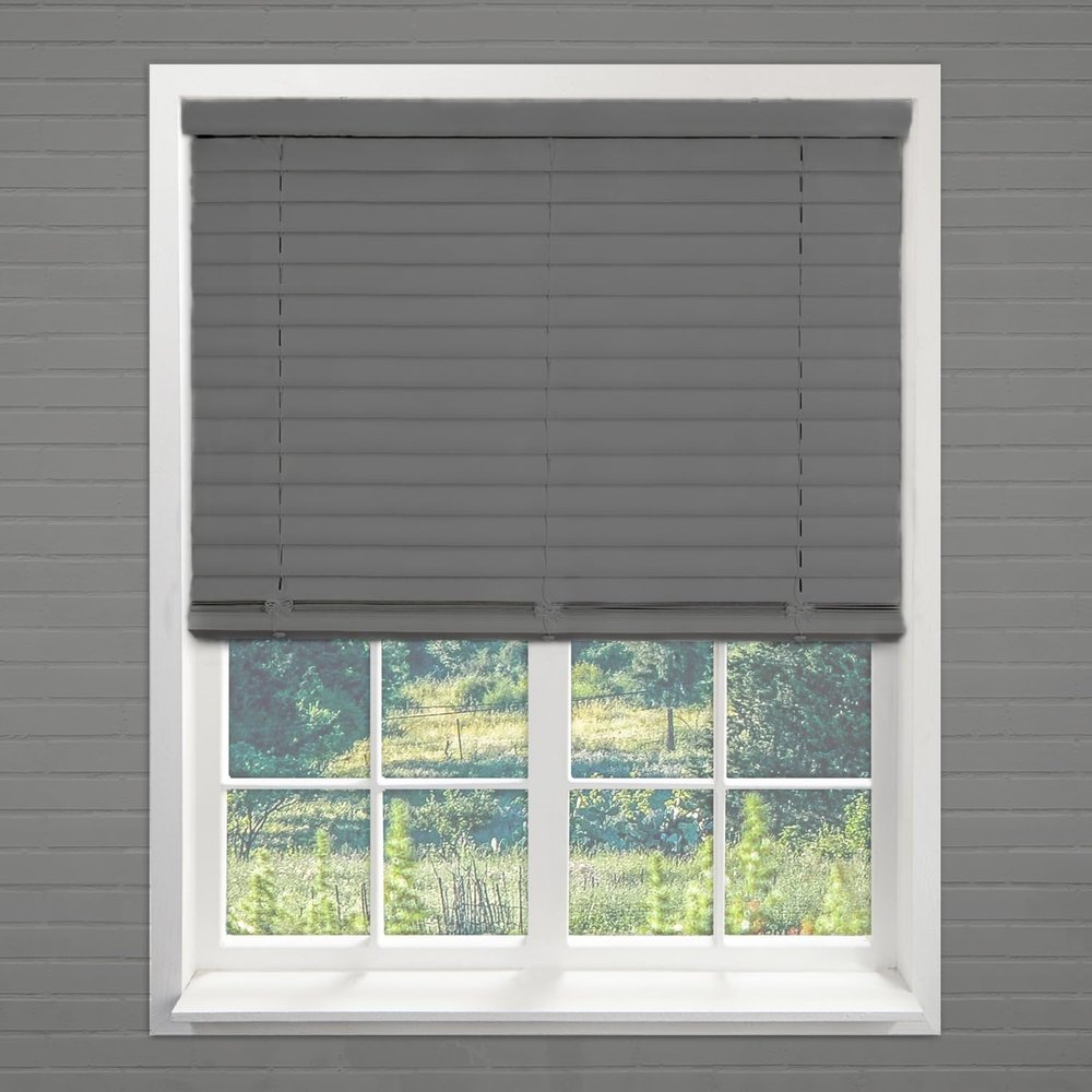 Aluminum Blinds Vinyl Blinds Vinyl Mini Blinds Mini Venetian Windows Blinds Aluminum Blinds for Room Darkening Waterproof Blackout Horizontal Blinds Black.93Wx(12" H to 98" H Customizeize)