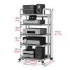 ELUKHT Audio Component Rack Tower Media Stereo Stand Equipment Shelf with Wheels, 3/4/ 5 Layer Steel Heavy Duty Home Entertainment System Organizer Holder (5 Tier a) view 2