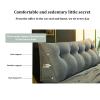 Headboard Back Support Cushion,Detachable and Washable Bed Backrest Pillow,Bedroom Reading Pad Backrest,Large Triangle Bolster Cushion(Size:79 * 8 * 20in,Color:Deep Sea Blue) view 2