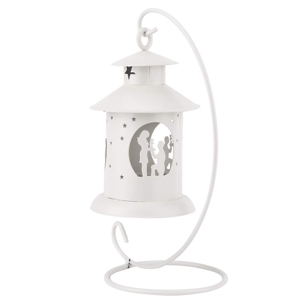Candlestick Holders Candle Holders, Lover Decor Hollow Out Candlestick, Hanging Candle Holder Household Decoration Ornament(White)