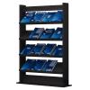 ELUKHT Commercial Free Standing Brochure Display Stand Magazine Holder, Wooden 4 Layer Tall Documents Storage Rack Bookshelf Leaflet Catalogs Racks (Black L 80cm/31.5in) view 1