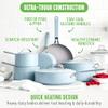 GreenLife 10-Piece Nonstick Ceramic Cookware Set, Lightweight Healthy PFAS-Free Pots & Pans with Lids, Dishwasher & Oven Safe, Durable Body, Silicone Stay-Cool Handles, Easy Release, Blue Haze view 4