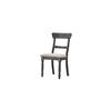 HomeStock Coastal Craftsman Side Chair Set of 2, Light Brown Linen Upholstered Padded Seat, Weathered Gray Wood Backrest and Legs, 35x20x19 Inches view 1