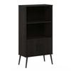 HomeStock Adjustable Shelf Bookcase Stylish Functional, Fits in Your Space, Sturdy On Flat Surface, Tall Shelving and A Storage Cabinet Espresso/3-Tier Cabinet with Leg view 1