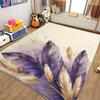 3 x 5 ft Area Rugs for Living Room, Washable Non-Slip Cream Color Rug, Low-Pile Feather Print Carpet for Bedroom Dinning Room Entrance Farmhouse Indoor Home Decor view 1