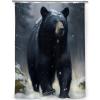 Snuqevc Black Bear in Snow Shower Curtain for Bathroom with 12 Hooks, Polyester Fabric Shower Curtain Sets 72 x 72 inch, Machine Washable Waterproof Modern Bath Curtain Decor view 1