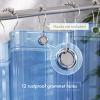AmazerBath Extra Long Shower Curtain Liner, Clear Blue Shower Liner 84 Inches Long, 72x84 Plastic Shower Curtain Liners, Cute Tall Shower Liner, PEVA Bathroom Shower Curtain Liners & 3 Magnets view 3