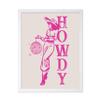 Poster Master Pink Cowboy Roadrunner Poster - Retro Cowboy Print - Western Art - Wild West Print - Trendy Design - Gift for Him & Her - Office, Dorm or Living Room Decor - 16x20 White Framed view 1
