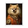 Poster Master Aristocratic Pomeranian Poster - Dog Print - Renaissance Art - Dog Breed Art - Gift for Him, Her & Animal Lover - Funny Decor for Bedroom, Living Room or Office, 16x20 White Framed view 1