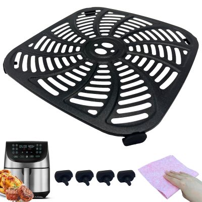 ALJ Square Air Fryer Tray for 8QT Gourmia GAF856 Air Fryers, Premium Air Fryer Grill Pan, Grill Crisper Plate Tray Insert Grate Rack Grid Shelf for Gourmia 8QT Air Fryers, Nonstick, Dishwasher Safe