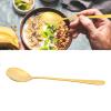 RXMORI Gold Soup Spoons, Iced Teaspoons Gold Spoons for Eating, Polishing Process Rust Prevention Brass Table Spoon with Long Handle for Restaurants Parties view 3