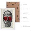 Poster Master Flowery Eyes Skull Print - Dictionary Poster - Skeleton Art - Floral Gift for Men, Women - Gothic Wall Decor for Bedroom, Living Room - 16x20 White Framed view 2