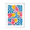 Poster Master Parrot Poster - Retro Flower Print - Chic Boho Art - Abstract Art - Groovy Bird Art - Floral Art - Modern Art - Trendy Art - Aesthetic Kid's Room Wall Decor, 16x20 White Framed view 1