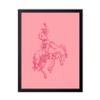 Poster Master Pink Rodeo Poster - Retro Cowboy on Bucking Horse Print - Cowboy Art - Western Print - Wild West Design - Gift for Him & Her - Decor for Ranch, Barn or Living Room - 11x14 Black Framed view 1