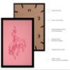 Poster Master Pink Rodeo Poster - Retro Cowboy on Bucking Horse Print - Cowboy Art - Western Print - Wild West Design - Gift for Him & Her - Decor for Ranch, Barn or Living Room - 11x14 Black Framed view 2