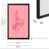Poster Master Pink Rodeo Poster - Retro Cowboy on Bucking Horse Print - Cowboy Art - Western Print - Wild West Design - Gift for Him & Her - Decor for Ranch, Barn or Living Room - 11x14 Black Framed view 3