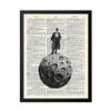 Poster Master Man on The Moon Print - Dictionary Poster - Victorian Gentleman Art - Gift for Men & Women - Lunar Decor for Office, Bedroom or Living Room - 16x20 Black Framed view 1