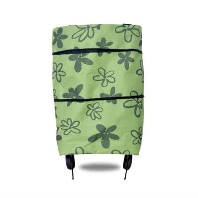 DAQERHSH Shopping Cart Foldable Shopping Trolley Tote Bag Oxford Cloth Folding Shopping Large Capacity Trolley Bags Reusable Eco-Friendly Bag Handbags Folding Hand Truck (Color : 3)