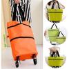 DAQERHSH Shopping Cart Foldable Shopping Trolley Tote Bag Oxford Cloth Folding Shopping Large Capacity Trolley Bags Reusable Eco-Friendly Bag Handbags Folding Hand Truck (Color : 3) view 4