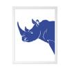 Poster Master Rhinoceros Poster - Retro Silhouette Print - Portrait & Safari Design - Animal Artwork - Wild Life Art - Chic Boho Decor - Aesthetic Kid's Room or Nursery Decor, 16x20 White Framed view 1